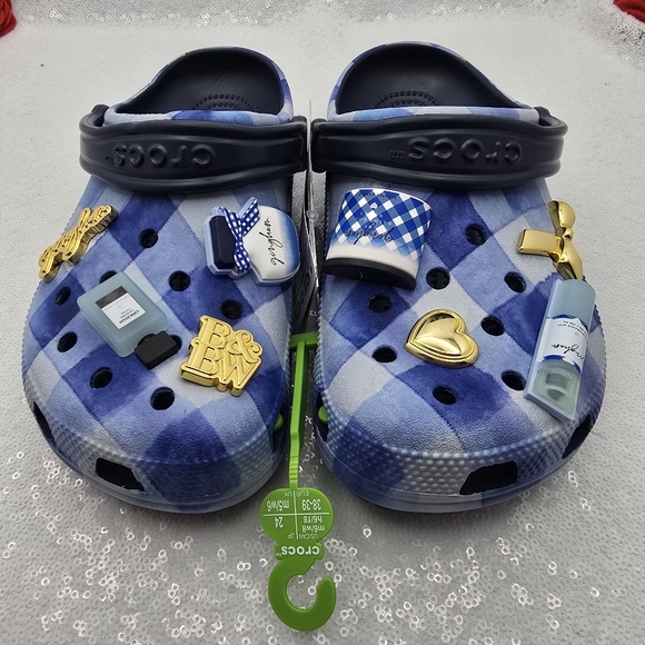 Crocs x Bath and Body Works Limited Edition Crocs Women's Sz 8 Gingham Jibbitzs - Picture 8 of 10